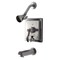 Kingston Brass Tub and Shower Faucet, 3, Wall Mount, Brushed Nickel KB86580DFL - alternate 1